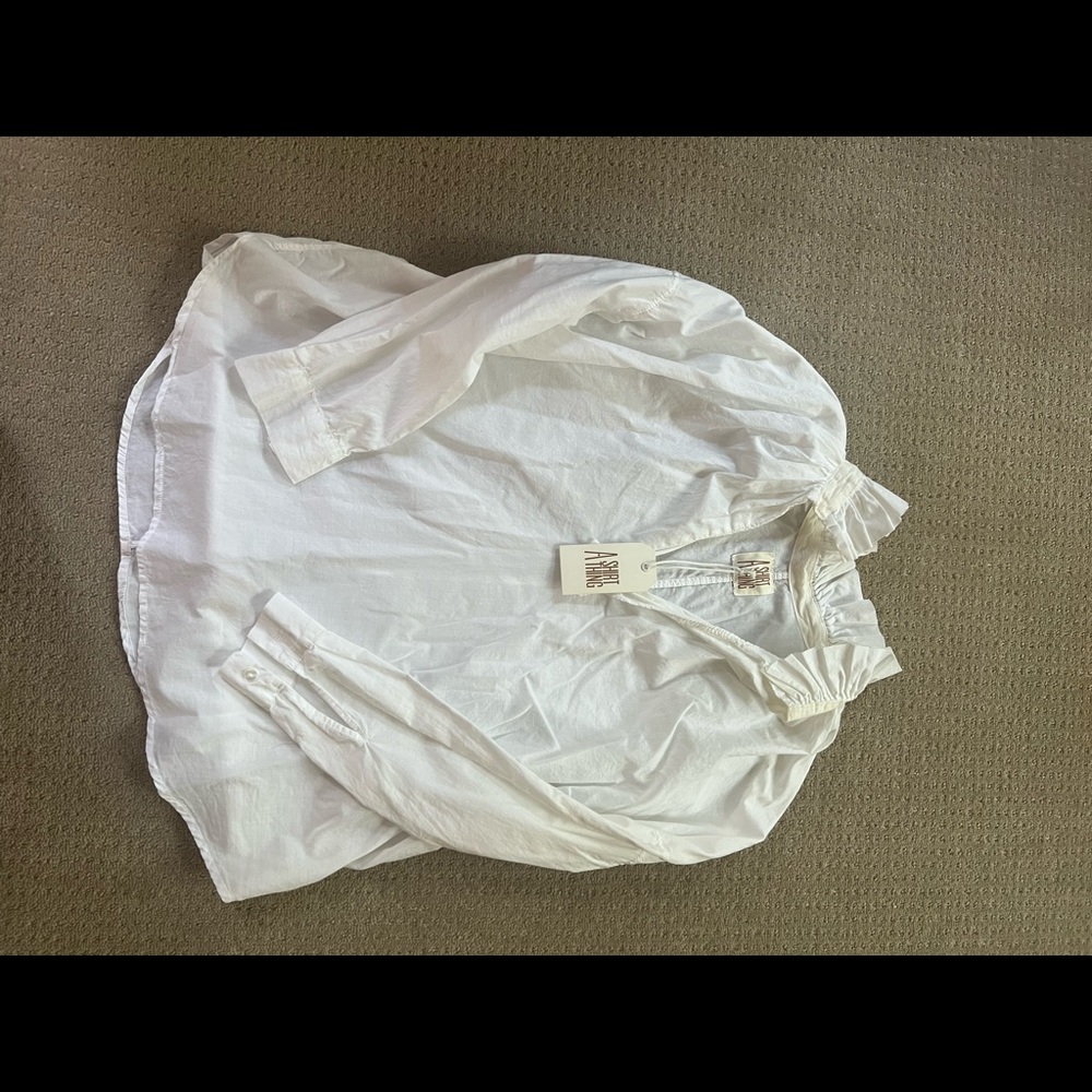 A white airy blouse from A Shirt Thing, size p/s